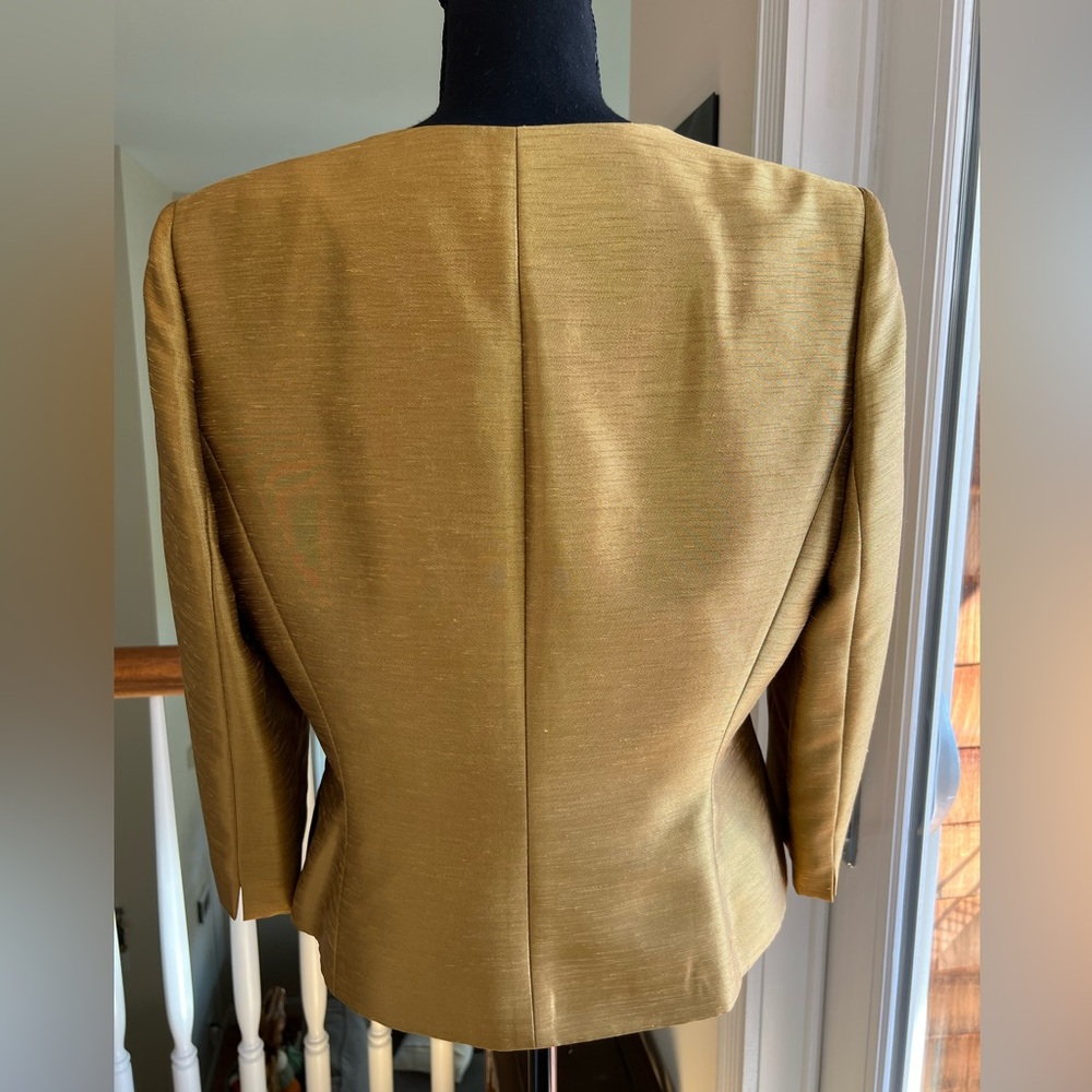 TAHARI LUXE PETITE GOLD/BRONZE‎ BETTY DRESSY BLAZER - Picture 4 of 9